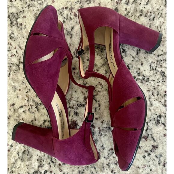 TARYN ROSE | Made In Italy | T-Strap Suede Heels | Women’s | Size: 40.5 EU - Picture 5 of 8